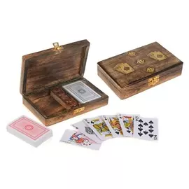 Набор игр 2 в 1 (2 колоды карт и игральные кости) шкатулка дерево 18.5x11.5x4 см
