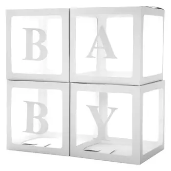 Набор коробок для воздушных шаров Baby, белый, 30*30*30 см, в упаковке 4 шт.