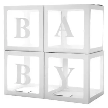 Набор коробок для воздушных шаров Baby, белый, 30*30*30 см, в упаковке 4 шт. 617655