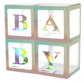 Набор коробок для воздушных шаров Baby, перламутр, 30*30*30 см, в упаковке 4 шт.