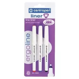 Набор капиллярных ручек Centropen 4651, 3 цвета (Красный, синий, чёрный), 0.5 мм, блистер, европодвес