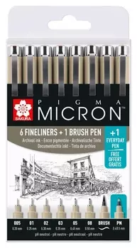 Набор капиллярных ручек Sakura Pigma Micron 8шт черный, Poxsdk8s