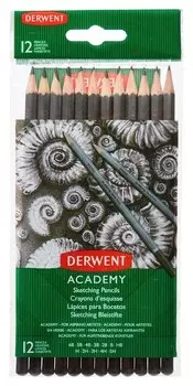 Набор карандашей черногр. Derwent Academy Sketching Hang Pack 12шт 5h-6b