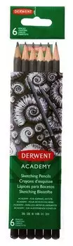 Набор карандашей черногр. Derwent Academy Sketching Hang Pack 6шт 2h-3b