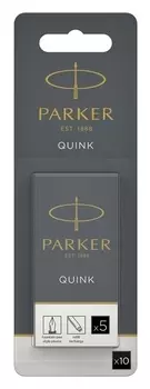 Набор картриджей 10шт для перьевой ручки Parker Cartridge Quink, черные, блистер 1950206
