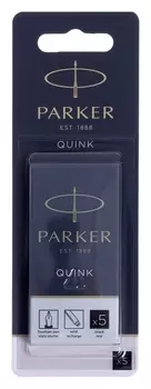 Набор картриджей 5шт для перьевой ручки Parker Cartridge Quink, черные, блистер 1950402