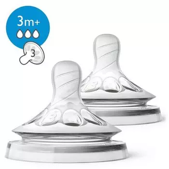 Соска силиконовая средний поток с 3 мес. Philips Avent 2шт (SCF043/27)