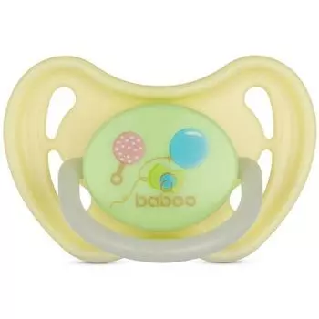Соска-пустышка латексная круглая ночная Baby Shower 0 мес+ BABOO