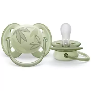 Соска-пустышка силиконовая ортодонтическая с футляром 0-6 мес. Ultra Soft Philips Avent (SCF092/02)