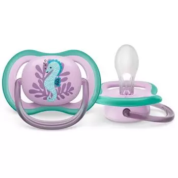 Соска-пустышка силиконовая ортодонтическая с футляром 6-18 мес. Ultra Air Philips Avent (SCF086/06)