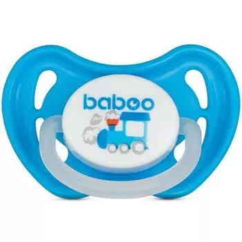 Соска-пустышка силиконовая скошенная ночная Transport 0 мес+ BABOO