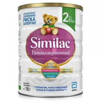 Смесь сухая молочная гипоаллергенная 6-12мес 2 Similac/Симилак 750г