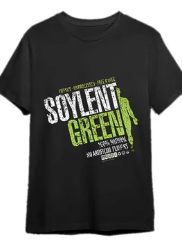 Мужская футболка с принтом Soylent Green - коллекция черных футболок Charlton Heston с коротким рукавом XXXL чёрный