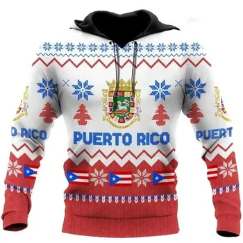 Men s Hoodie Clothing 3D Printed Puerto Rico Pullovers Men Long Sleeve Sweatshirt Sports Streetwear Hoody Spring Pullover Tops S