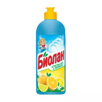 Средство д/мытья посуды биолан 500г апельсин и лимон