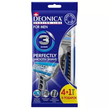Станок Deonica 3 лезвия 4+1шт бесплатно одноразовый