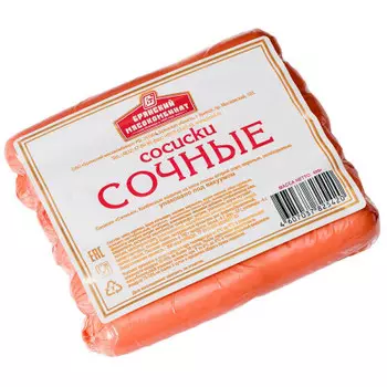 Сосиски сочные 400 г в/уп брянский м-т