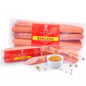 Сосиски венские 1с мясной продукт вареный губкин