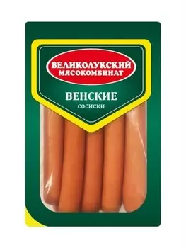 Сосиски венские 470 г з/атм мясной продукт кат.в колбасное изделие великолукский м-т