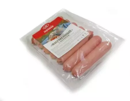 Сосиски фирменные с молоком продукт мясной вареноый кат.в жупиков