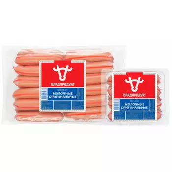 Сосиски молочные оригинальные п/а продукт мясной кат.в колбасное изделие владпродукт