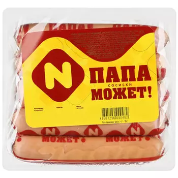 Сосиски молочные традиционные п/о мгс 600 г папа может изделие вареное мясосодержащий