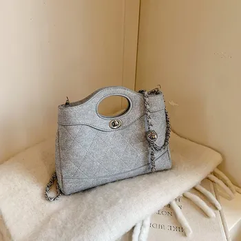 Новая модная сумка-цепочка 25bag в стиле легкой роскоши, простая, портативная, на плечо, кроссбоди, трендовая женская сумка чёрный