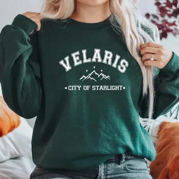 Толстовка Velaris City of Starlight Sarah J Maas, свитшот унисекс Night Court, книжный подарок, женские толстовки с рисунком S чёрный