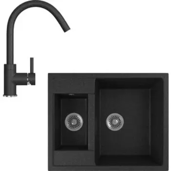 Кухонная мойка и смеситель GreenStone GRS-21-308, GS-003-308 черный