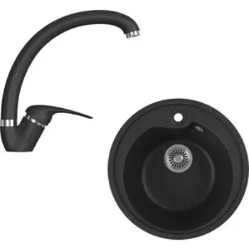 Кухонная мойка и смеситель GreenStone GRS-45-308, GS-002-308 черный