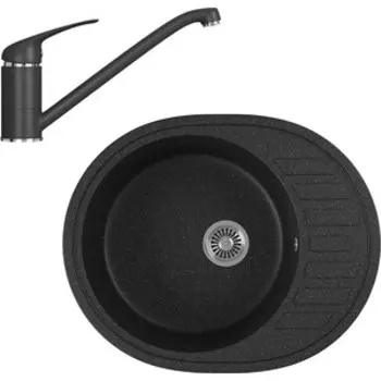 Кухонная мойка и смеситель GreenStone GRS-62-308, GS-001-308 черный