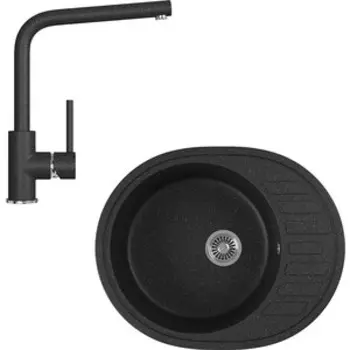 Кухонная мойка и смеситель GreenStone GRS-62-308, GS-004-308 черный
