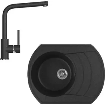 Кухонная мойка и смеситель GreenStone GRS-65-308, GS-004-308 черный