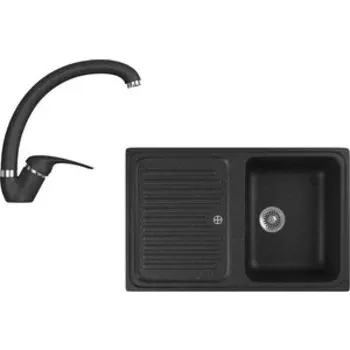 Кухонная мойка и смеситель GreenStone GRS-78-308, GS-002-308 черный