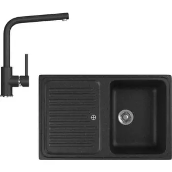 Кухонная мойка и смеситель GreenStone GRS-78-308, GS-004-308 черный