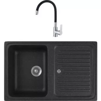Кухонная мойка и смеситель GreenStone GRS-78-308 Haiba HB70112-7 черная