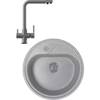 Кухонная мойка и смеситель Mixline ML-GM10 44х44 графит 342 (4620031445425, 547933)
