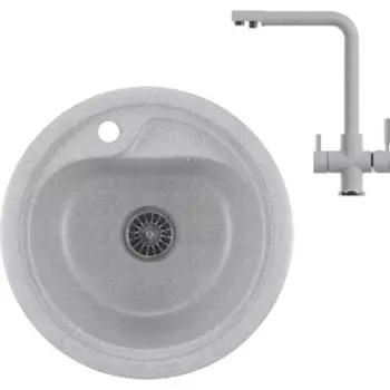 Кухонная мойка и смеситель Mixline ML-GM10 серая 310