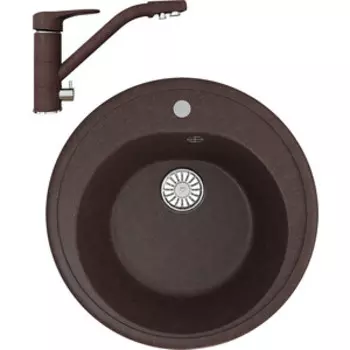 Кухонная мойка и смеситель Mixline ML-GM11 50 шоколад 345 (4660105233114, 4660105234128)