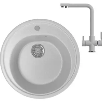 Кухонная мойка и смеситель Mixline ML-GM11 серая 310