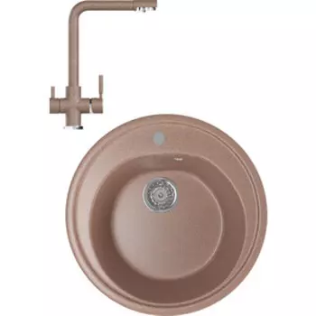 Кухонная мойка и смеситель Mixline ML-GM11 терракотовая 307