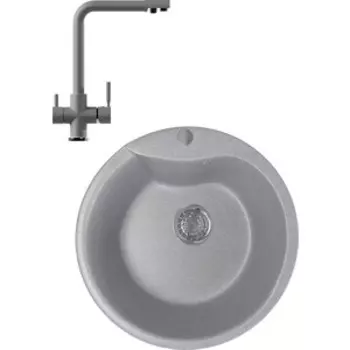 Кухонная мойка и смеситель Mixline ML-GM12 48х48 графит 342 (4620031445487, 547933)