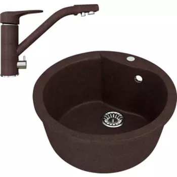 Кухонная мойка и смеситель Mixline ML-GM12 50 шоколад 345 (4660105233121, 4660105234128)