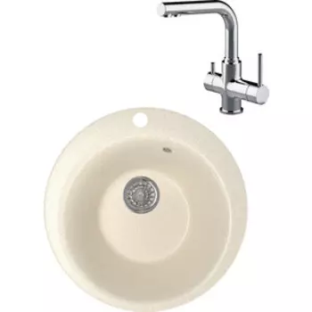 Кухонная мойка и смеситель Mixline ML-GM13 бежевая 328 (4630030633433, LM3061C)
