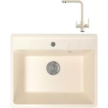 Кухонная мойка и смеситель Mixline ML-GM15 бежевая 328