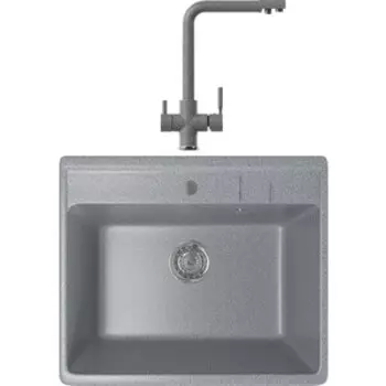 Кухонная мойка и смеситель Mixline ML-GM15 темно-серая 309