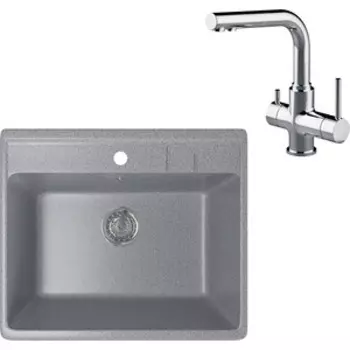 Кухонная мойка и смеситель Mixline ML-GM15 темно-серая 309 (4630030633822, LM3061C)