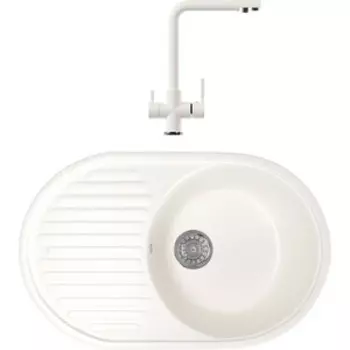 Кухонная мойка и смеситель Mixline ML-GM16 молоко 341