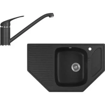 Кухонная мойка и смеситель GreenStone GRS-10-308, GS-001-308 черный