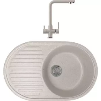 Кухонная мойка и смеситель Mixline ML-GM16 песочная 302